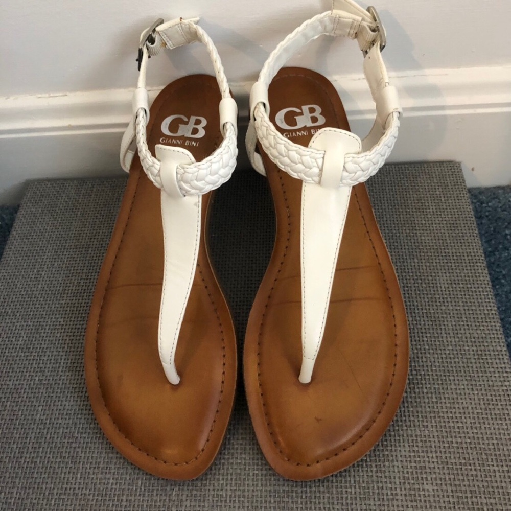 Gianni Bini white braided sandals
